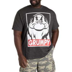 True Nation by DXL Футболка для молодежи с графическим принтом Грумпи из «Белоснежки», 100% хлопок, короткие рукава 10044615