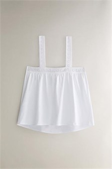 Хлопковый топ Zara Home с широкими бретелями и кружевными деталями 11037735