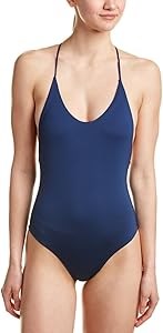 Женский однотонный купальник Dolce Vita с перекрещенной спиной и фурнитурными деталями 11049592