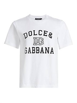 Футболка Dolce &amp, Gabbana с логотипом, из хлопка, с короткими рукавами, свободный крой, производство Италия 11011661