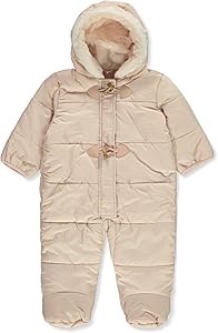 Jessica Simpson Розовая утепленная куртка для девочек 3-6 месяцев, полиэстер, с шерповой подкладкой и отворотами 10022319