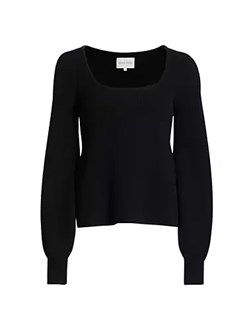 Кашемировый лонгслив LOULOU DE SAISON с квадратным вырезом и длинными рукавами, 100% кашемир 11012057