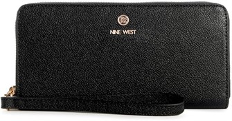 Nine West Кошелек с молнией и съемным ремешком, размеры 20 см x 10 см x 5 см, хлопковая подкладка, карманы для карт 11098049