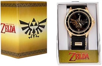 Accutime Черно-золотые часы с резиновым ремешком в стиле Трифорс от Zelda, с застежкой типа Tang 11103506