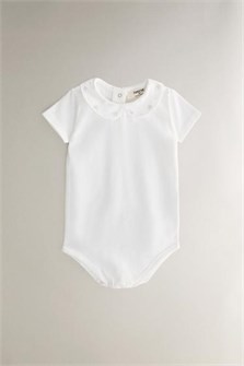 Zara Home Детский боди с цветочной вышивкой, короткими рукавами, 100% хлопок, кнопки на спине 11037711