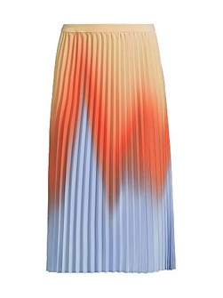 Широкая плиссированная миди-юбка с абстрактным принтом Misook на резинке для комфортной посадки 10041172