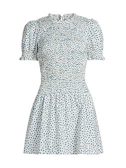 Мини-платье Leannah с цветочным принтом и смокинговым лифом от Reformation, 98% органический хлопок 11011289