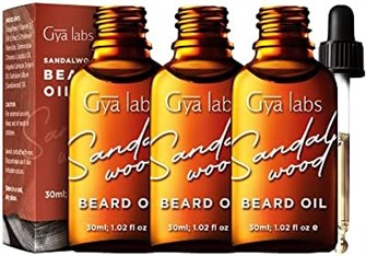 Gya Labs Масло для бороды с сандаловым деревом – набор из 3 шт. по 30 мл: 100% чистое натуральное масло для ухода и роста бороды с аргановым маслом и маслом жожоба для мужчин 11075384