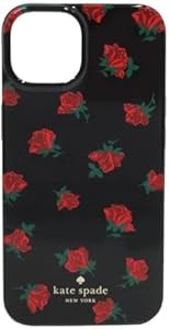 Kate Spade New York Гибкий защитный чехол для iPhone 14 PRO от Kate Spade с узором Ditsy Rose Toss, черный/красный 11097773