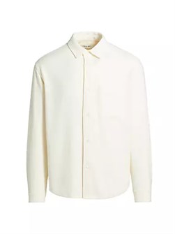 Лонгслив рубашка на пуговицах с текстурой от Frame с карманом на груди и закруглённым низом 10042801