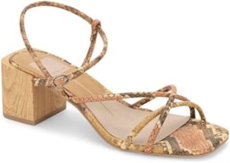 Бежевые сандалии Dolce Vita с квадратным носком и блочными каблуками, с пряжкой, размер 39 11097045