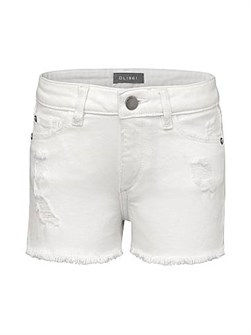 Dl1961 Шорты Lucy из мягкого денима с высокой талией и эффектом разрушения для младших и юных девушек 10043632