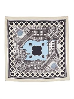 Callas Milano Шелковый платок из твила с изображением миланских достопримечательностей, 66 см x 66 см 11016276