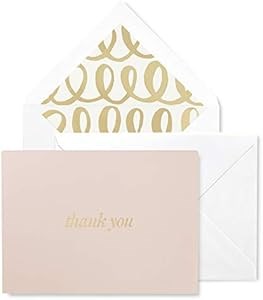 Kate Spade New York Набор благодарственных открыток, 10 шт, с пустым интерьером и конвертами, с розово-золотыми акцентами 11099582