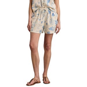 Молодежные шорты с завязками из льняной смеси Lucky Brand, 55% лен, 45% вискоза, с карманами 10045663