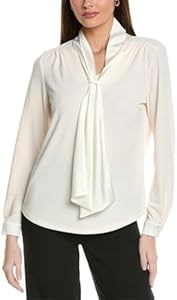 Лонгслив Anne Klein из матового джерси с завязкой на шее, 95% полиэстера, 5% эластана 11053219