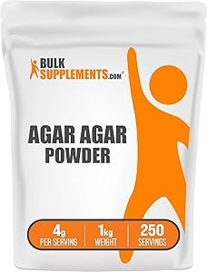 BulkSupplements Агар-Агар порошок, 100 г, веганский, без глютена и сахара, 4 г на порцию, идеальный для кулинарии 11079983