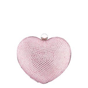 Nina Клатч-сердце с кристаллами и застежкой на «поцелуй», синтетические и стеклянные элементы 10044484