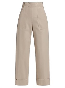 Широкие укороченные хлопковые брюки Palio от Max Mara с поясными петлями и карманами 11027533