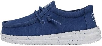 Hey Dude Детские кроссовки Wally из ткани Slub True Blue с эластичными шнурками и легким внешним материалом 11104236