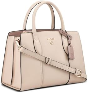 Nine West Сэтчел-сумка с ярким силуэтом, контрастными деталями из прочного сафьяно и классической золотой фурнитурой 11045271