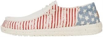 Женские слипоны Hey Dude Wendy Funk Americana Stars с эластичными шнурками и легкой подошвой 11096053