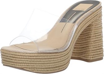 Женские сандалии Dolce Vita из прозрачного винила и рафии на невысоком каблуке 11042245