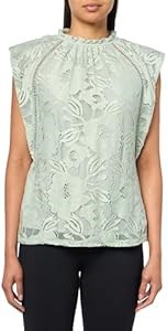 Лонгслив Anne Klein с кружевом и рюшами, круглым вырезом, 90% нейлон, 10% эластан 11090146