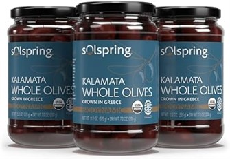 Dr. Mercola Органические оливки Каламата целые, 3 упаковки по 320 г, без ГМО, глютена и сои 11106590