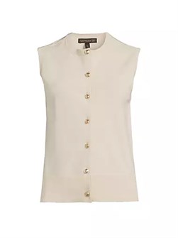 Жилет The Down от Capsule 121 из мягкой ткани с круглым вырезом и пуговицами, 70% вискоза 10042681