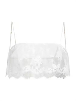 Шелковый бра-бандеау Dominique с кружевной отделкой Leavers от Kiki de Montparnasse, США 11029897