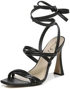 Кожаные босоножки Sam Edelman Lonnie с открытым носком и завязками, черные, каблук 10 см 11089961