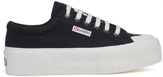 Женские кроссовки Superga 2631 с платформой и полосатым резиновым носком из экзотического хлопка 11062377