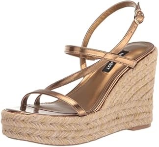 Сандалии Nine West Jills на танкетке с открытым носком и пряжкой, высота каблука 10 см 11074113