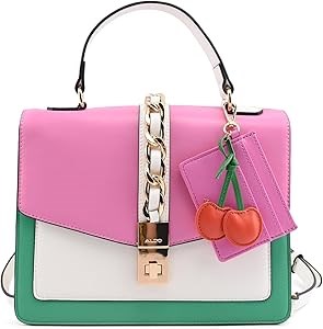 Aldo Оригинальная элегантная сумка с верхней ручкой, размером 27 см x 12.5 см x 30 см, выполненная из синтетических материалов с поворотным замком 11068341