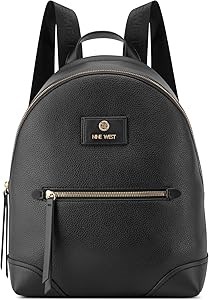 Nine West Модный женский рюкзак Milenia среднего размера, черный, с дизайнерским логотипом и хлопковой отделкой 11051038