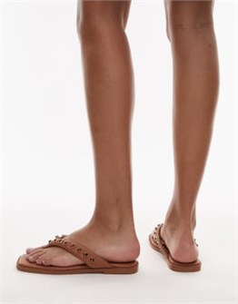 Сандалии Bronx Cassan-dra с бусинами из гладкой кожи и V-образными ремешками 11037442