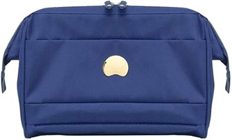Delsey Paris Косметичка для путешествий Montrouge с широким входом, одним карманом на молнии и двумя отделениями, синяя 11089384