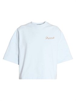Футболка Jacquemus с логотипом из 100% хлопка, с дроп-шолдером, сделано в Португалии 11014390