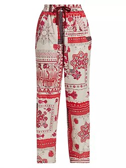 Штаны Федора с банданным принтом от Isabel Marant, 100% хлопок, свободный крой, эластичный пояс 10042300