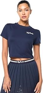 Женский кроп-топ Sergio Tacchini Verona из 92% полиэстера и 8% спандекса с круглым вырезом 10020376