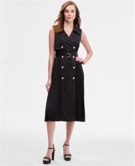 Женское миди-платье из крепа с поясом и двойной застежкой от Karl Lagerfeld Paris 11074788