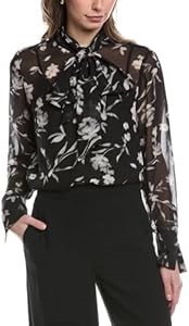 Блуза Anne Klein с кнопками и длинным рукавом, с съёмным галстуком, 100% полиэстер 11097302