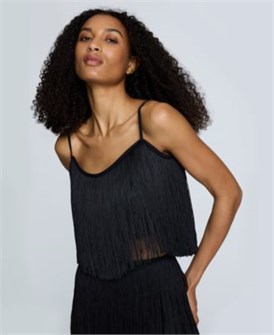 Женская укороченная майка с бахромой от Kenneth Cole, 97% полиэстер, свободный подол 11045727