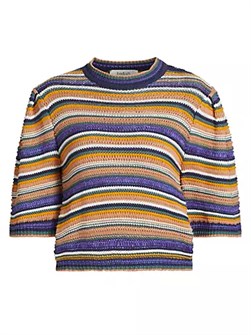 Свитер Farfaela из 100% хлопка с крупными полосами и волнистым краем от ba&amp,sh 10042515