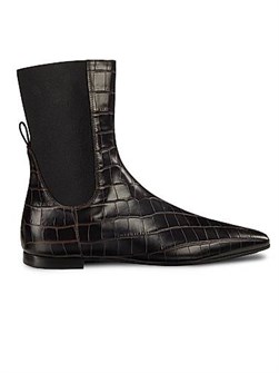 Кожаные ботинки челси Toteme с фетровой отделкой под крокодила, произведенные в Италии, с квадратным носком и резиновой подошвой 11022439