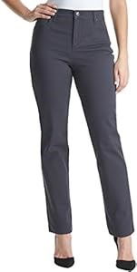 Удобные джинсы Gloria Vanderbilt Amanda с высокой талией, 5 карманами и застежкой на молнии, серые 10022725