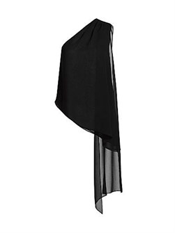 Шифоновый топ без рукавов Lapointe с асимметричным вырезом на одно плечо, 100% полиэстер 11029638