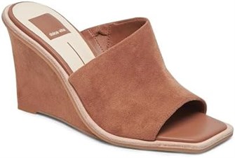 Женские замшевые сандалии Dolce Vita Galena с квадратным носком и вафельным каблуком, коричневые 11084909