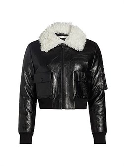 Куртка Willard из искусственной кожи Alice + Olivia с длинными рукавами и накладными карманами 11020079